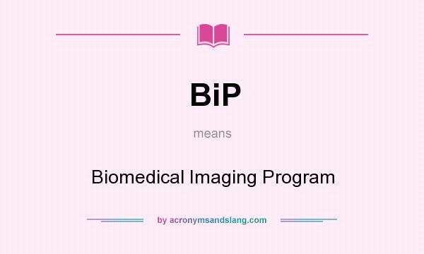 What does BiP mean? It stands for Biomedical Imaging Program