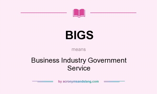 What does BIGS mean? It stands for Business Industry Government Service