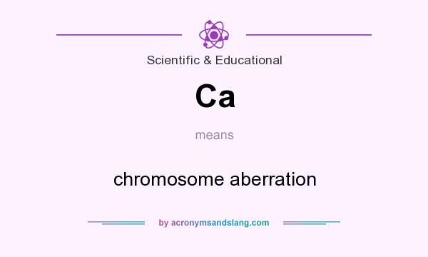 What does Ca mean? It stands for chromosome aberration
