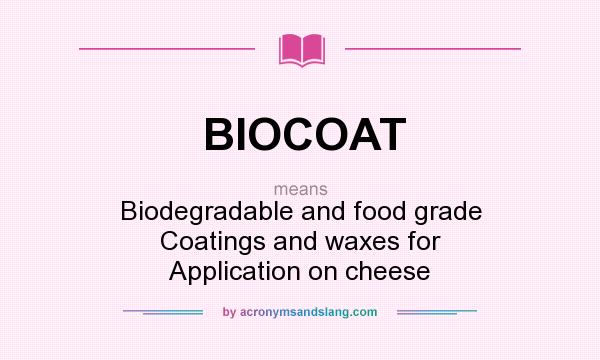 What does BIOCOAT mean? It stands for Biodegradable and food grade Coatings and waxes for Application on cheese