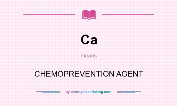 What does Ca mean? It stands for CHEMOPREVENTION AGENT