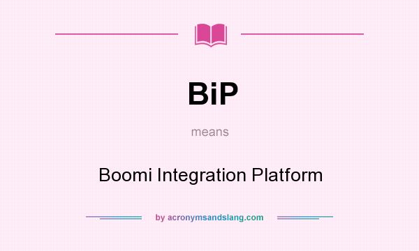 What does BiP mean? It stands for Boomi Integration Platform