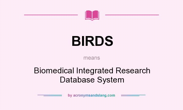 What does BIRDS mean? It stands for Biomedical Integrated Research Database System