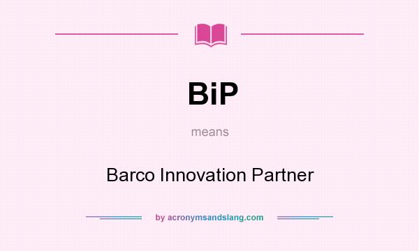 What does BiP mean? It stands for Barco Innovation Partner
