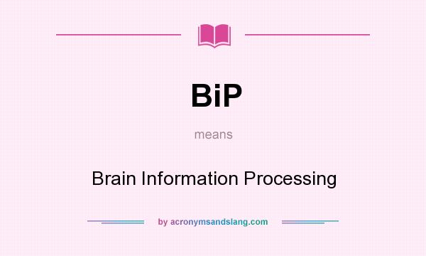 What does BiP mean? It stands for Brain Information Processing