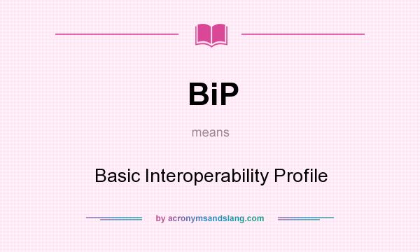 What does BiP mean? It stands for Basic Interoperability Profile