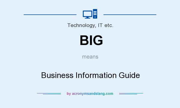 What does BIG mean? It stands for Business Information Guide