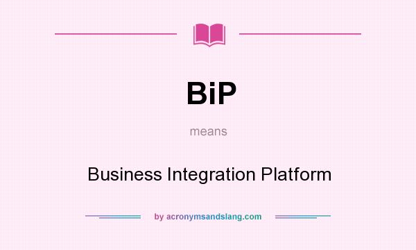What does BiP mean? It stands for Business Integration Platform