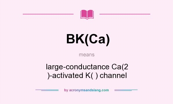 What does BK(Ca) mean? It stands for large-conductance Ca(2 )-activated K( ) channel
