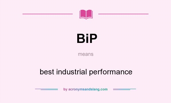What does BiP mean? It stands for best industrial performance