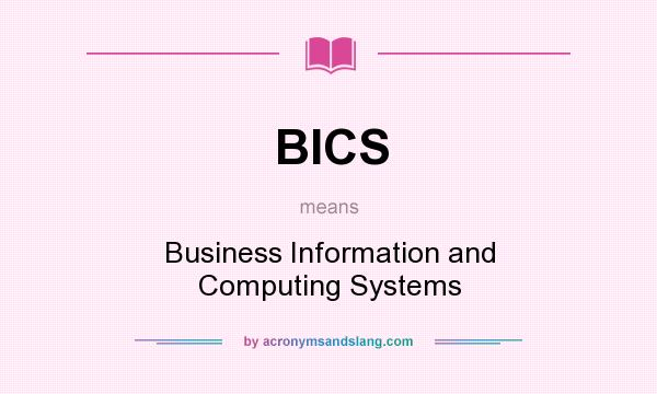 What does BICS mean? It stands for Business Information and Computing Systems