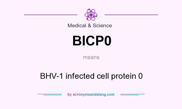 What does BICP0 mean? It stands for BHV-1 infected cell protein 0