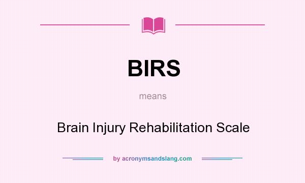 What does BIRS mean? It stands for Brain Injury Rehabilitation Scale