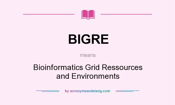 What does BIGRE mean? It stands for Bioinformatics Grid Ressources and Environments