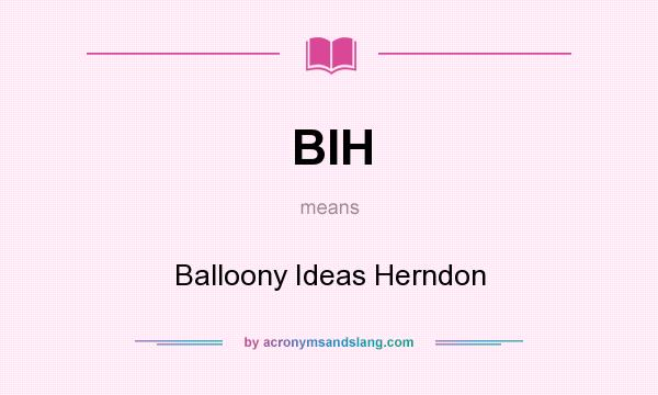 What does BIH mean? It stands for Balloony Ideas Herndon