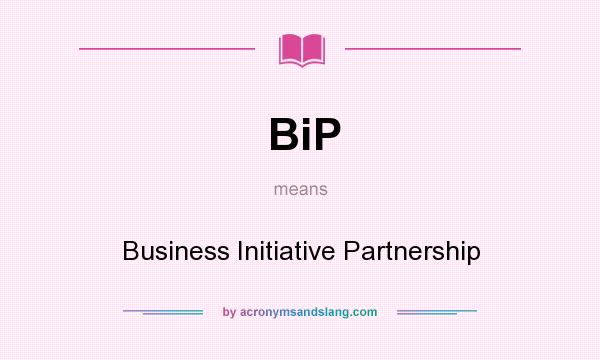 What does BiP mean? It stands for Business Initiative Partnership