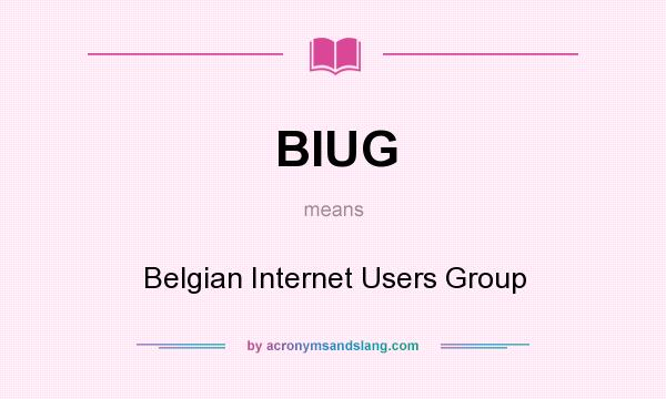 What does BIUG mean? It stands for Belgian Internet Users Group