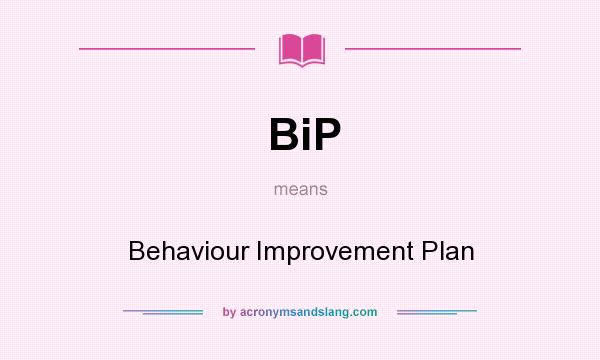 What does BiP mean? It stands for Behaviour Improvement Plan