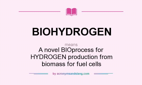 What does BIOHYDROGEN mean? It stands for A novel BIOprocess for HYDROGEN production from biomass for fuel cells