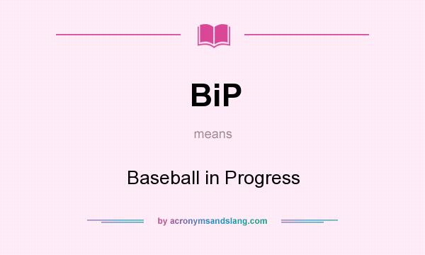 What does BiP mean? It stands for Baseball in Progress