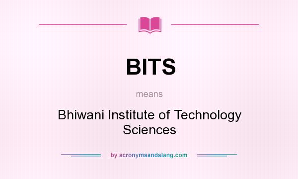 What does BITS mean? It stands for Bhiwani Institute of Technology Sciences