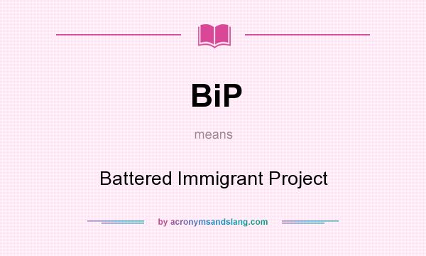 What does BiP mean? It stands for Battered Immigrant Project