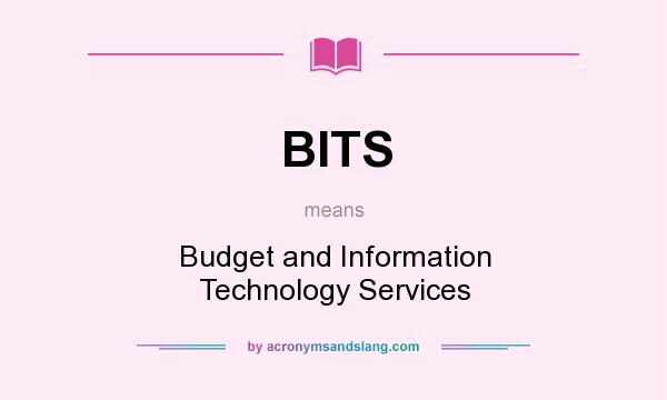 What does BITS mean? It stands for Budget and Information Technology Services