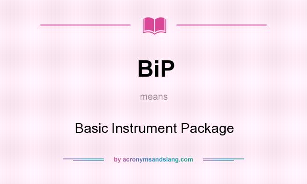 What does BiP mean? It stands for Basic Instrument Package