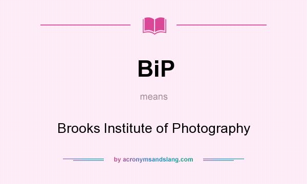 What does BiP mean? It stands for Brooks Institute of Photography