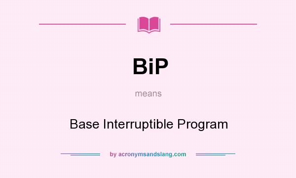 What does BiP mean? It stands for Base Interruptible Program