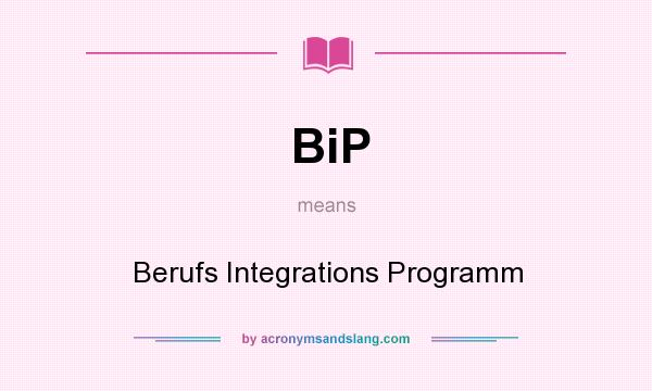 What does BiP mean? It stands for Berufs Integrations Programm