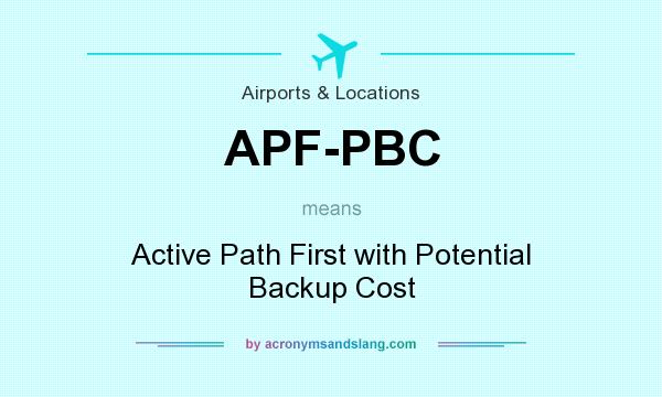 What does APF-PBC mean? It stands for Active Path First with Potential Backup Cost