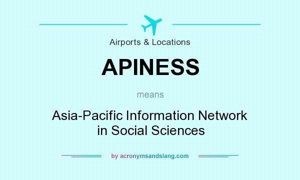 What does APINESS mean? It stands for Asia-Pacific Information Network in Social Sciences