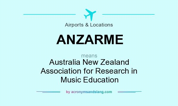 What does ANZARME mean? It stands for Australia New Zealand Association for Research in Music Education