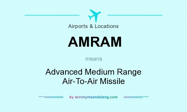 What does AMRAM mean? It stands for Advanced Medium Range Air-To-Air Missile