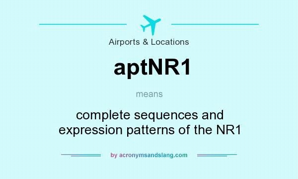What does aptNR1 mean? It stands for complete sequences and expression patterns of the NR1