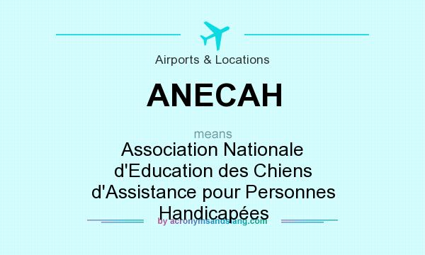 What does ANECAH mean? It stands for Association Nationale d`Education des Chiens d`Assistance pour Personnes Handicapées