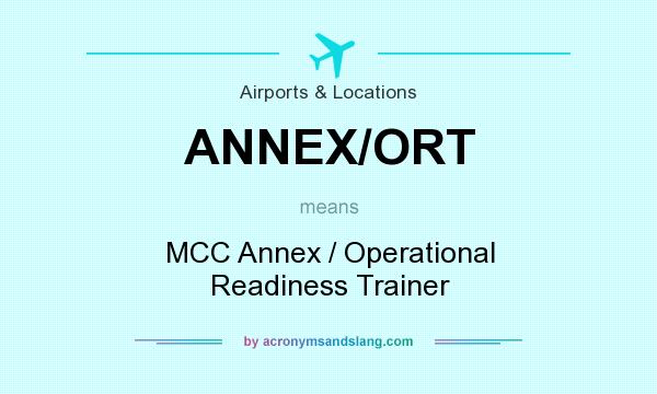 What does ANNEX/ORT mean? It stands for MCC Annex / Operational Readiness Trainer