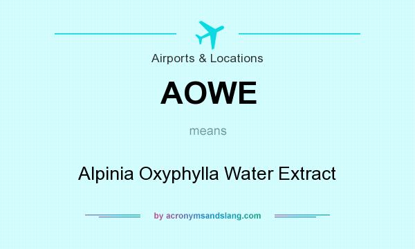 What does AOWE mean? It stands for Alpinia Oxyphylla Water Extract