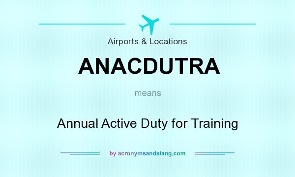 What does ANACDUTRA mean? It stands for Annual Active Duty for Training
