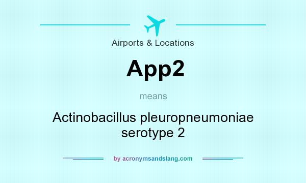 What does App2 mean? It stands for Actinobacillus pleuropneumoniae serotype 2