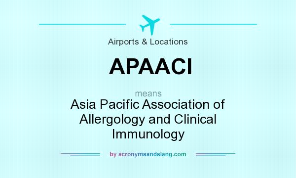 What does APAACI mean? It stands for Asia Pacific Association of Allergology and Clinical Immunology