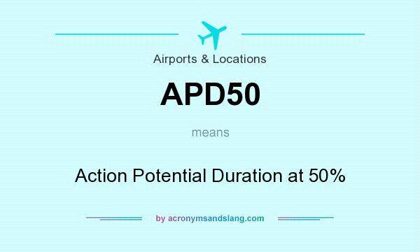 What does APD50 mean? It stands for Action Potential Duration at 50%
