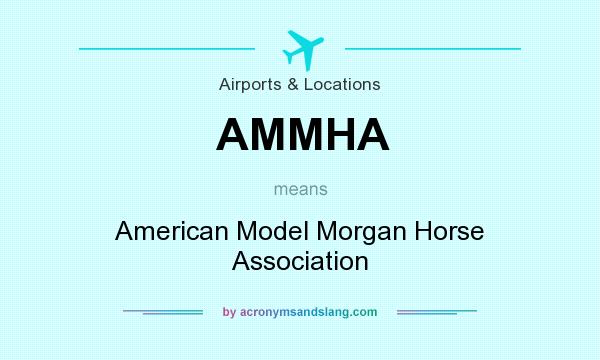 What does AMMHA mean? It stands for American Model Morgan Horse Association