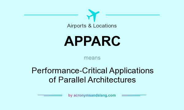What does APPARC mean? It stands for Performance-Critical Applications of Parallel Architectures