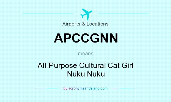 What does APCCGNN mean? It stands for All-Purpose Cultural Cat Girl Nuku Nuku