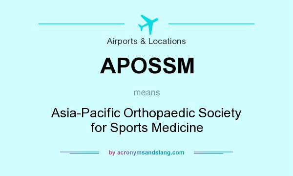 What does APOSSM mean? It stands for Asia-Pacific Orthopaedic Society for Sports Medicine