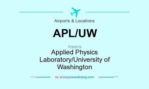 What does APL/UW mean? It stands for Applied Physics Laboratory/University of Washington