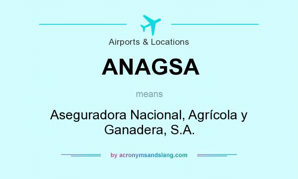 What does ANAGSA mean? It stands for Aseguradora Nacional, Agrícola y Ganadera, S.A.