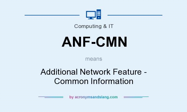 What does ANF-CMN mean? It stands for Additional Network Feature - Common Information